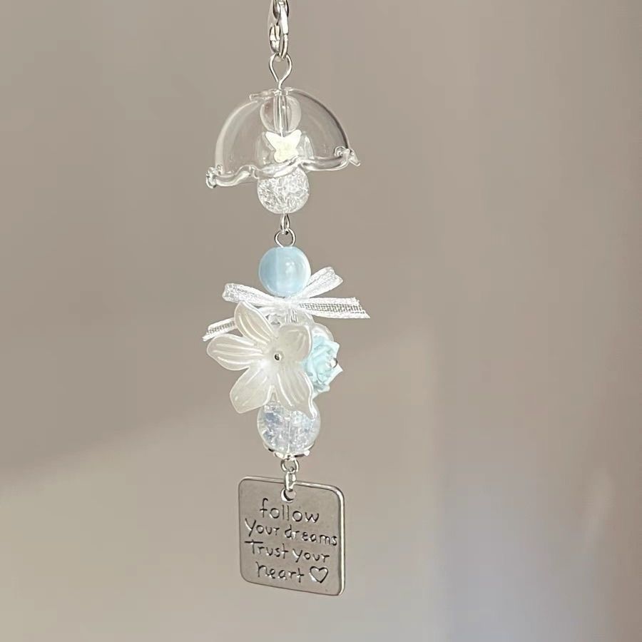 Small Flower Butterfly Jellyfish Wind Chime Pendant Handmade Ins-style Beaded Earphone Phone Guban Chain The Secret Of_voghion.com