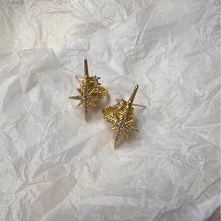 重工小众设计感星芒宇宙立体星轨环绕耳环女独特耳饰