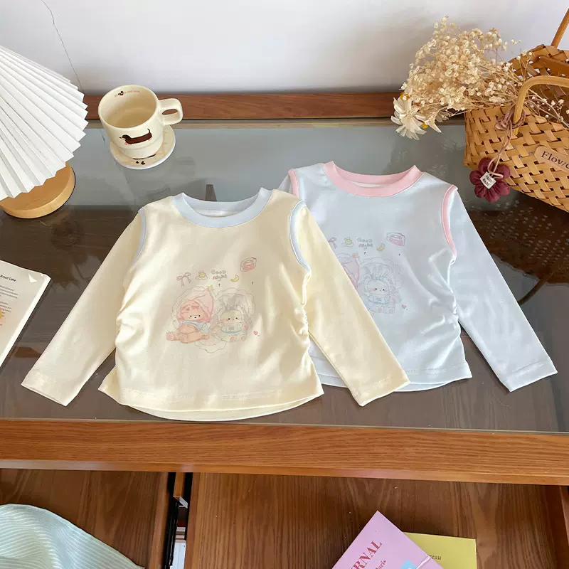【现货】CY262498女童T恤2026春季新款可爱卡通衣儿童长袖T恤春装