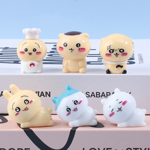 Giyka Wow Usaki Small Eight Cartoon Desktop Car Small Ornaments Doll Hand Ornaments DIY Resin Accessories