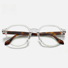 新款時尚韓版復古板材防藍光眼鏡框插芯腳文藝復古情侶款近視可配