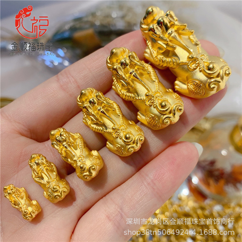 Wholesale Gold 999 Pure Gold Pixiu 3D Hard Gold Small Gold Beads Pure Gold Accessories for Men and Women Lucky Pixiu Loose Beads Bracelet Wholesale Gold 999 Pure Gold Pixiu 3D Hard Gold Small Gold Beads Pure Gold Accessories for Men and Women Lucky Pixiu Loose Beads Bracelet