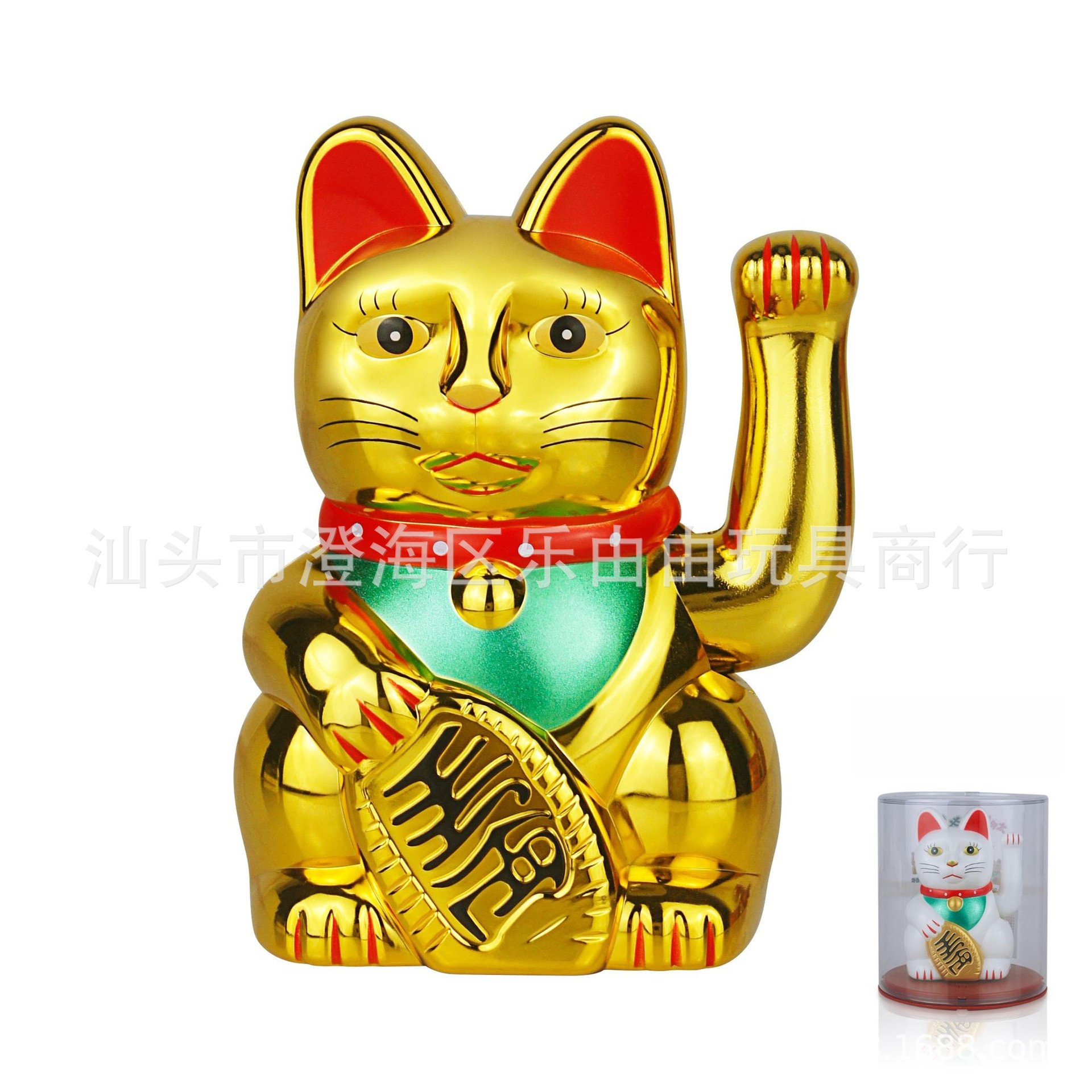 Gato afortunado del oscilación automático solar transfronterizo de 4 pulgadas