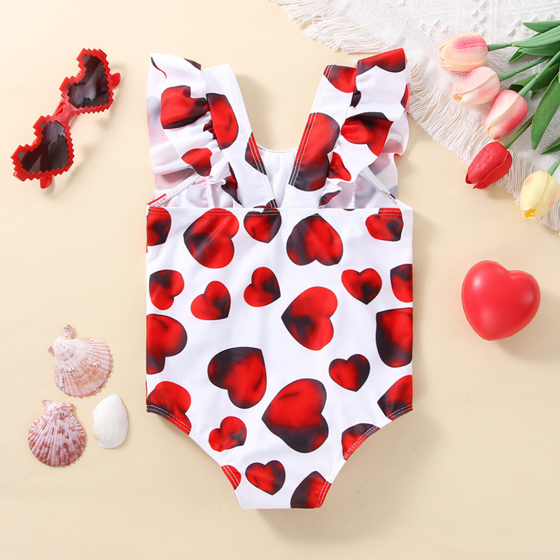 Girlu0027S Fashion Heart Shape Polyester One Pieces