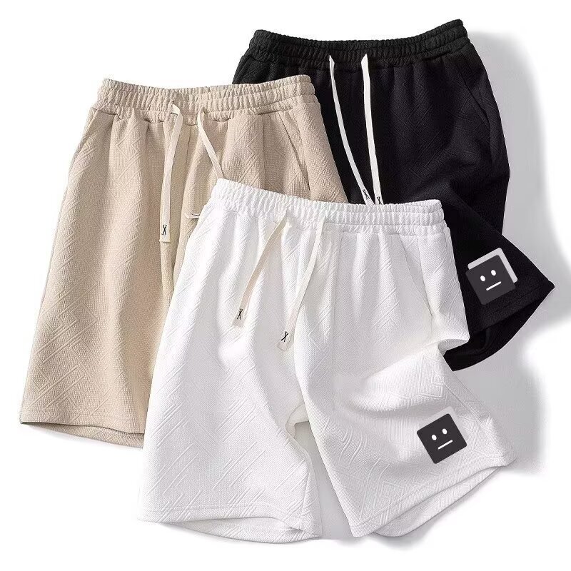 Summer Thin Casual Cute Printed Shorts for Men, Knee-Length Loose Pants, Quick-Drying Sports Ice Silk Casual Shorts for Men