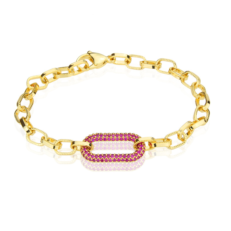 Simple Diamond Studded Square Bracelet display picture 1