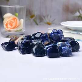 厂家供应天然蓝纹石滚石 大颗粒打磨石随形 鱼缸石景观装饰石批发