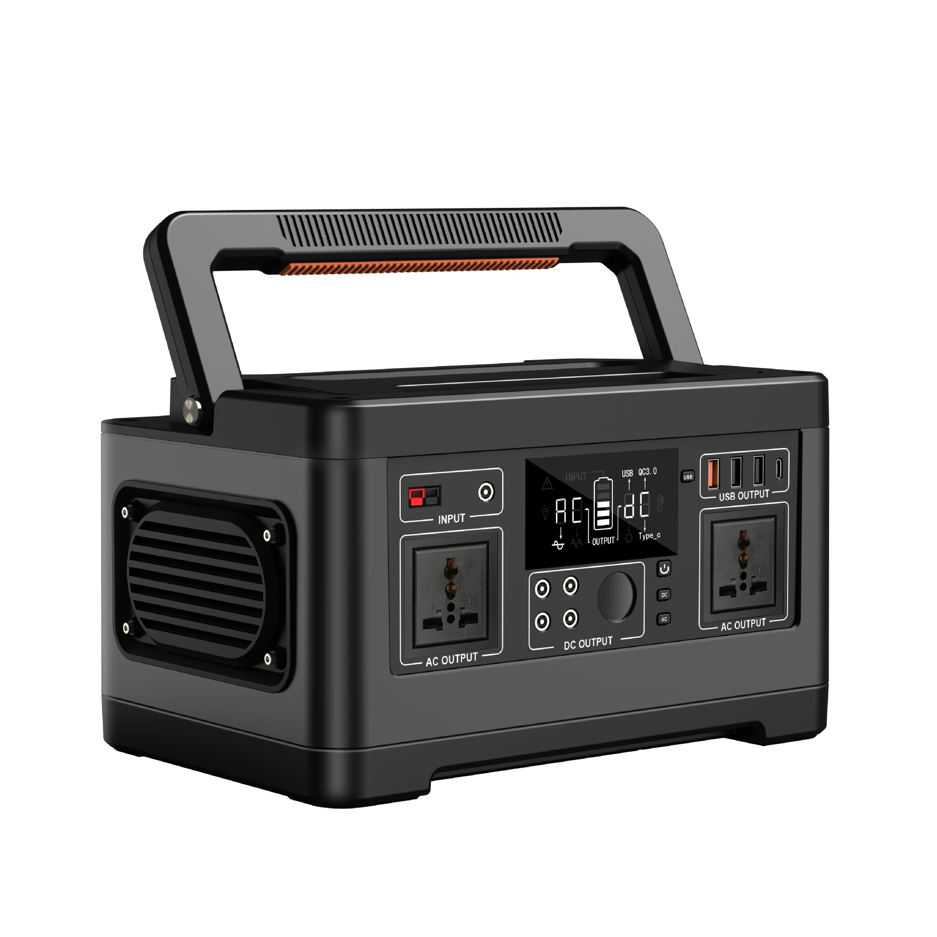 Fuente de alimentación exterior de 500W, almacenamiento de energía solar portátil, estación de energía portátil con inversor de 220V