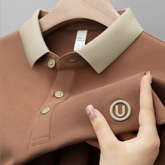 POLO Men's T-shirt Short-sleeved Casual Light Luxury Business Summer New Lapel Embroidered Top Half-sleeved Dad Fashion
