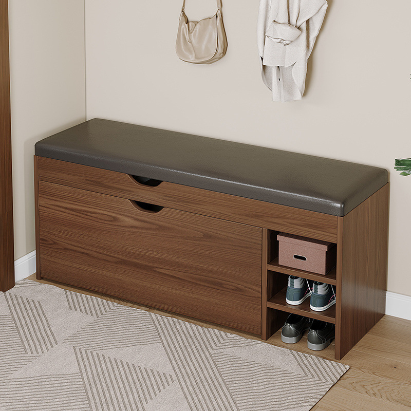 Shoe-Changing Stool at the Entrance of the House, Home-Use Shoe Cabinet, Stool, Integrated Shoe Rack, Soft-Packed Cushion, Multi-Functional Shoe-Changing Stool