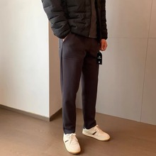 480克重磅一体绒 厚实垂顺微锥版型利落修身松紧腰平口卫裤N1217T