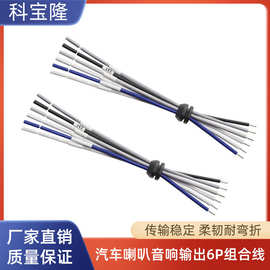 批发汽车喇叭音响输出6p带卡位组合线1007 18AWG车载音箱连接线束