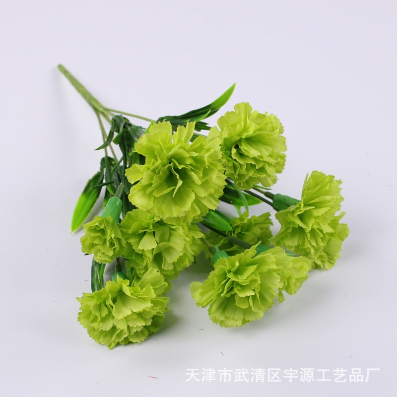 Venta directa de fábrica 11 Clavel artificial flor falsa Día DE LA Madre Día del Maestro regalo flor ingeniería fotografía decoración Flor de seda