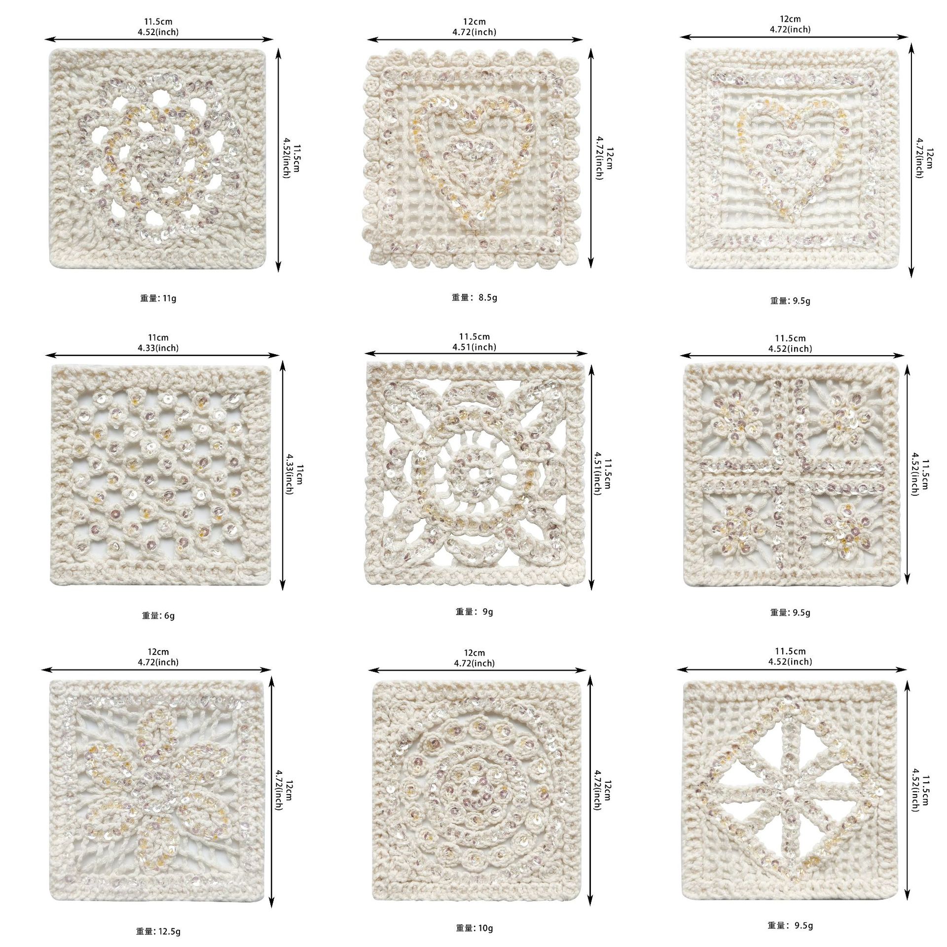 Crochet de alta calidad de encaje de sequilla flor de decoración parches de ropa vestidos bolsos accesorios de bolsillo mayorista