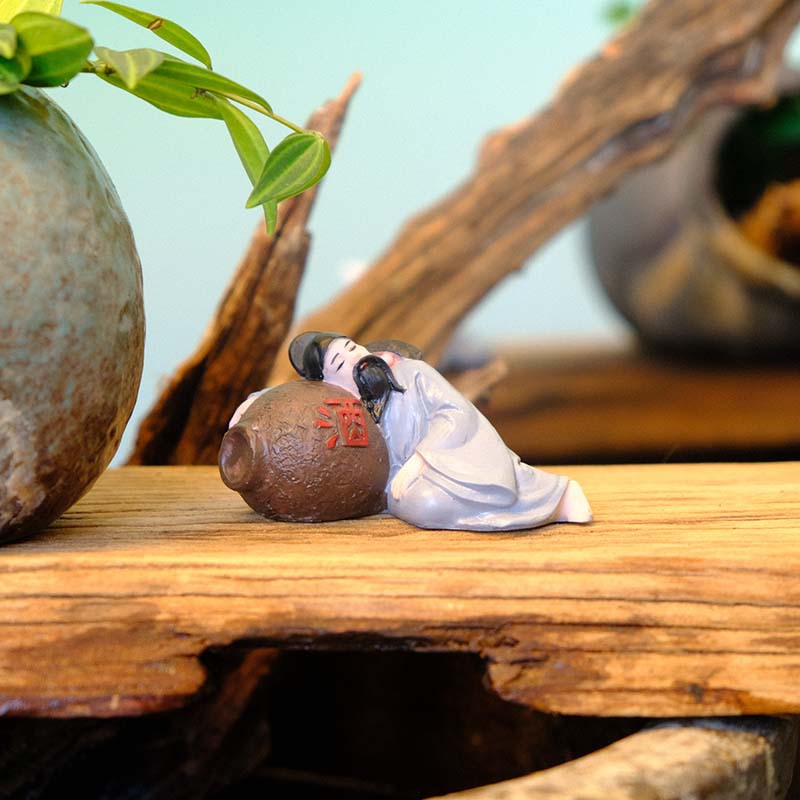 Pecera antigua al por mayor, piscicultura, musgo, micro paisajes, adornos de personajes, macetas carnosas, accesorios de paisajismo, anciano borracho