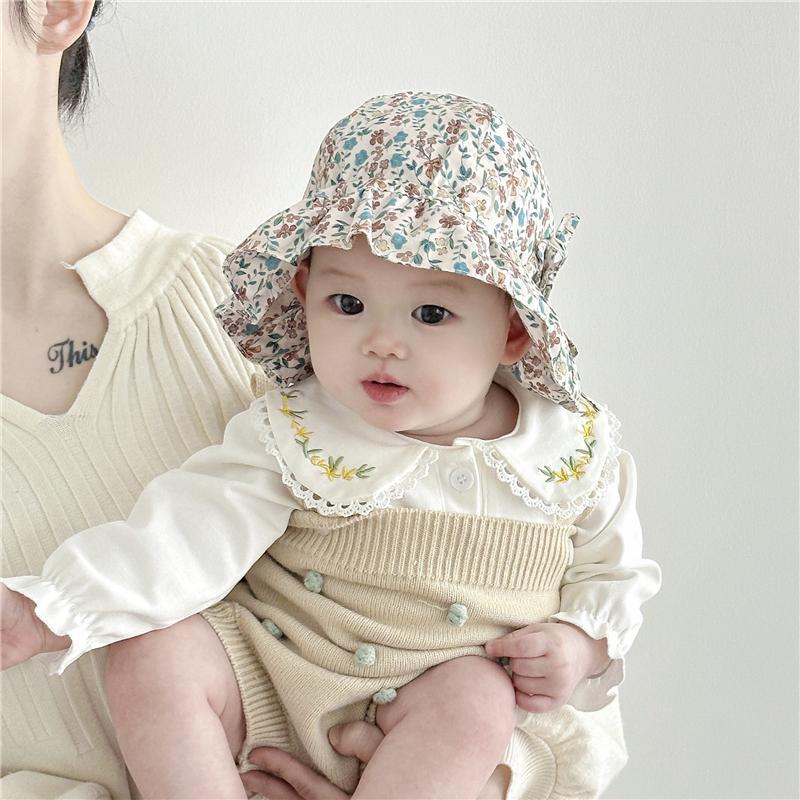 Sombrero para bebés primavera y otoño delgada sombrero solar princesa lindo super lindo recién nacido sombrero de pescador sombrero transpirable