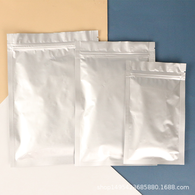 厂家批发铝箔自封袋塑料食品袋不透明平底拉链袋茶叶密封铝箔袋