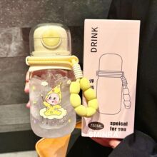 星星人水杯三饮塑料杯夏季女生高颜值吸管杯耐高温便携大容量杯子