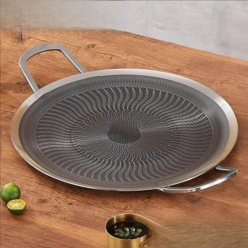 【L烤盘】L不锈钢烤肉盘不沾锅烤肉盘瓦斯炉明火通用户外露