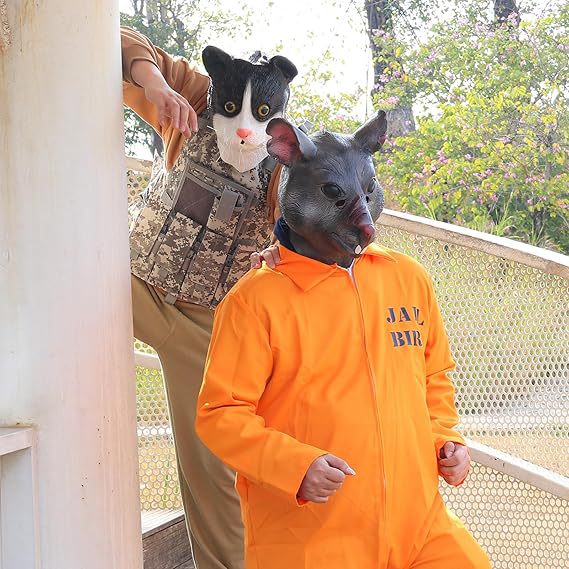 Máscara de látex de gato estrella, mascarada de Halloween, cos, accesorios de juego, linda máscara divertida de gato y animal