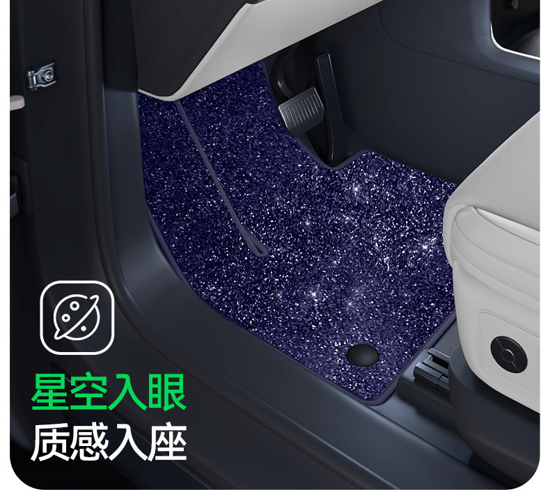 Suitable for the New Zeekr 009 Floor Mats, Starry Sky Carpet Surface, 26 Types of Car Interior Modification Accessories, Trunk Mat