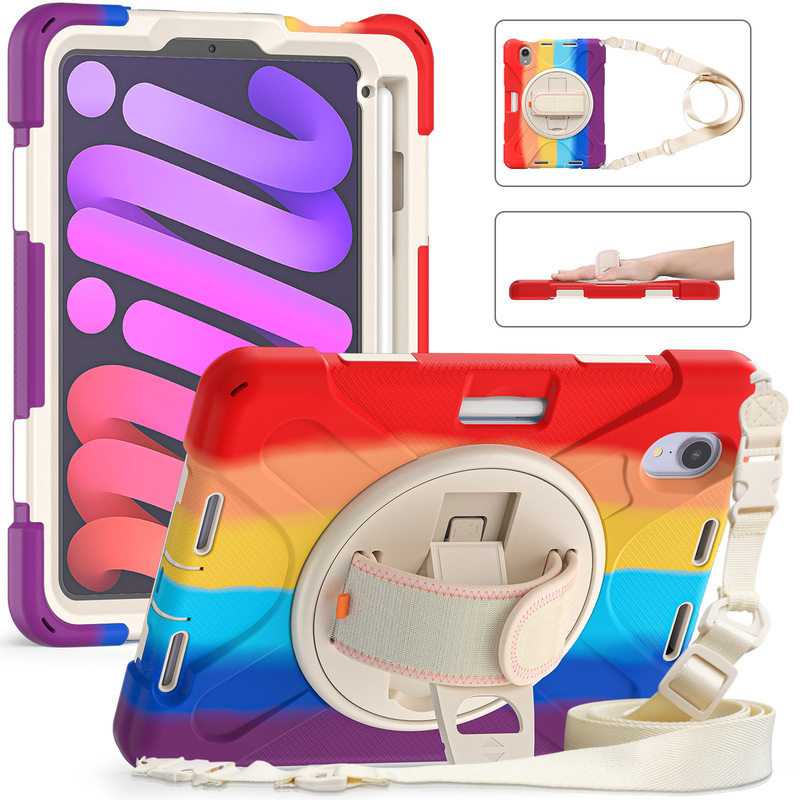Factory Batch 2021iPad mini6 Protective Case Outdoor Shoulder Strap Pen Slot Apple 8.3 Inch Flat Protective Case