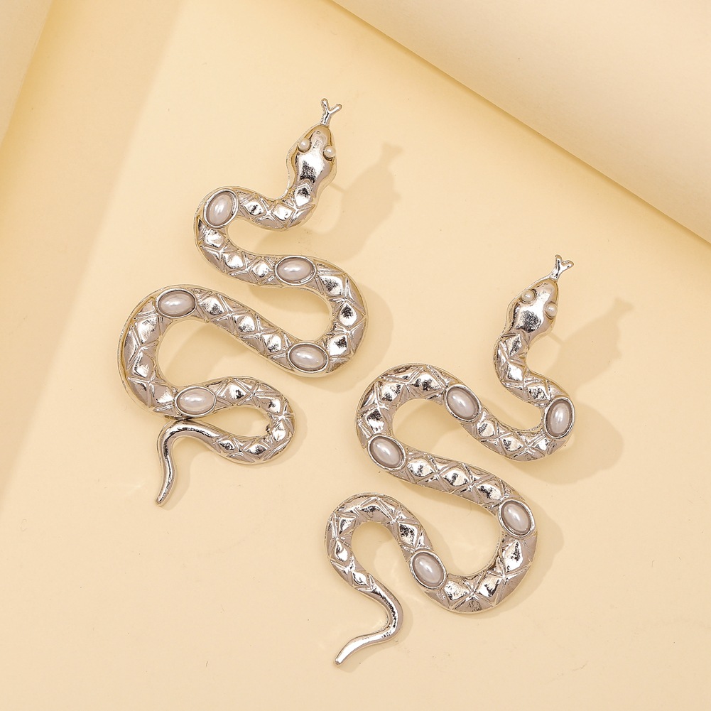 1 Paire Mode Serpent Alliage Placage Femmes Boucles D'oreilles display picture 19