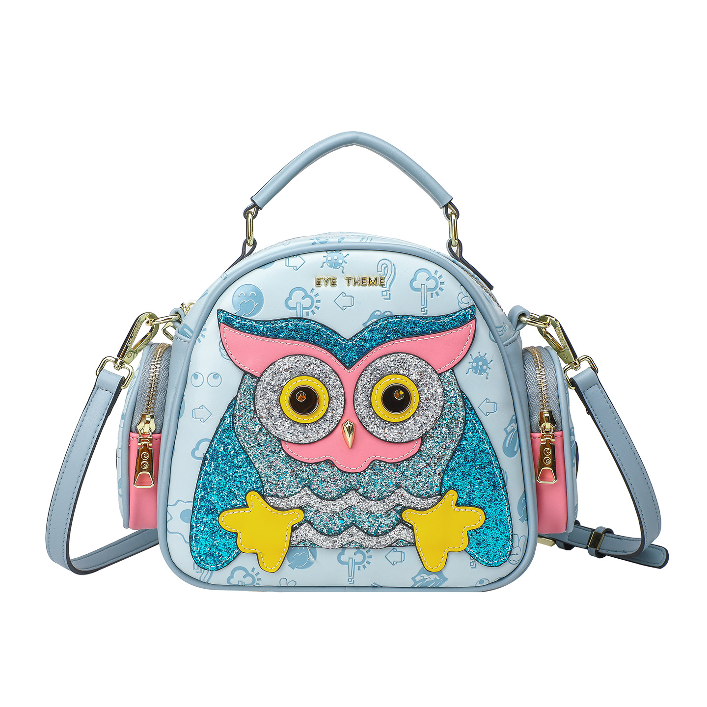 Personalidad de moda damas animales de dibujos animados mochila de hombro multipropósito colisión de colores versátil no colisión 2878 #