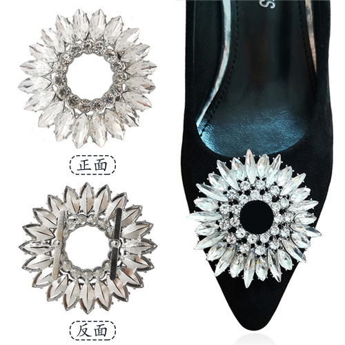 Cross-border supply of various alloy women's shoe flowers, removable decorative accessories, clip-on shoe flowers, versatile shoe accessories
