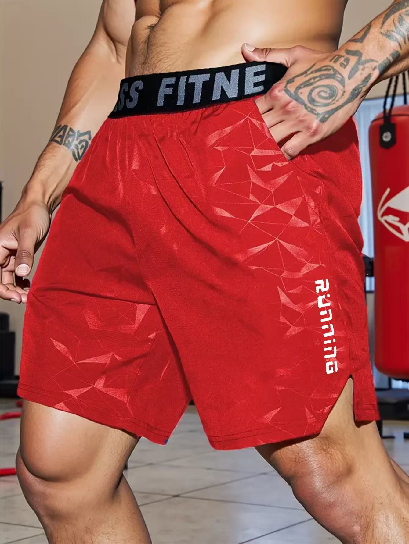 Pantalones cortos de ejercicio de secado rápido para hombres, pantalones deportivos transpirables de verano, entrenamiento de corrida, tendencia elástica para hombres