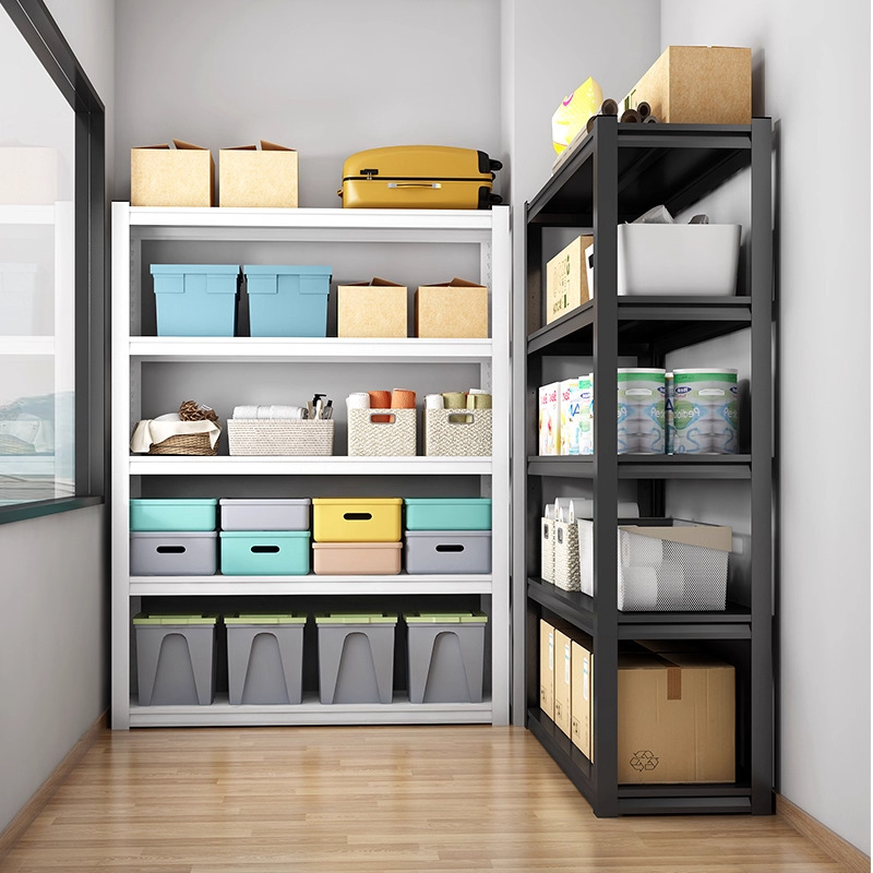 Household Shelf Storage Rack Multi-Layer Floor-To-Ceiling Balcony Storage Room Debris Storage Iron Rack Commercial Supermarket Display Shelf