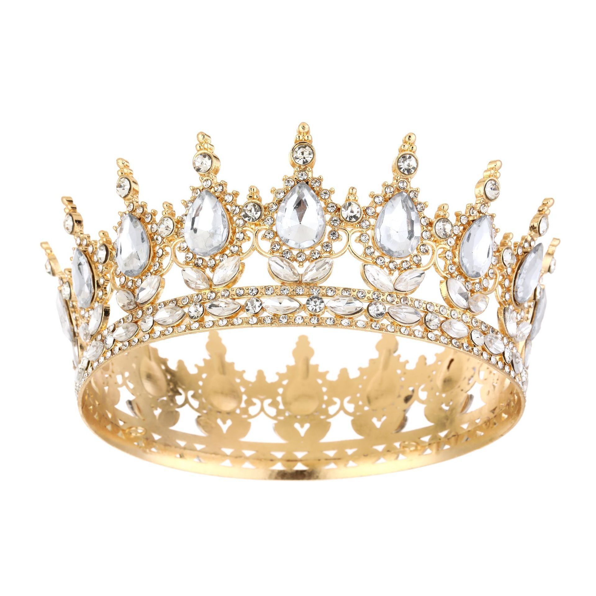 Europa y Estados Unidos cabeza de corona de novia barroca colorida de cristal peinado noble temperamento reina corona de fénix