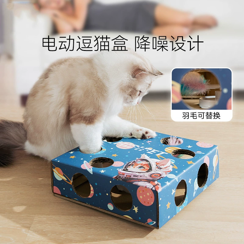 Кошка электрическая игрушечная коробка, чтобы играть в суслика