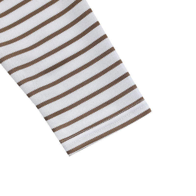 Vīriešu rudens un ziemas krekls ar garām piedurknēm un ikdienišķu horizontālu svītru krekls ar Henry rakstu_voghion.com