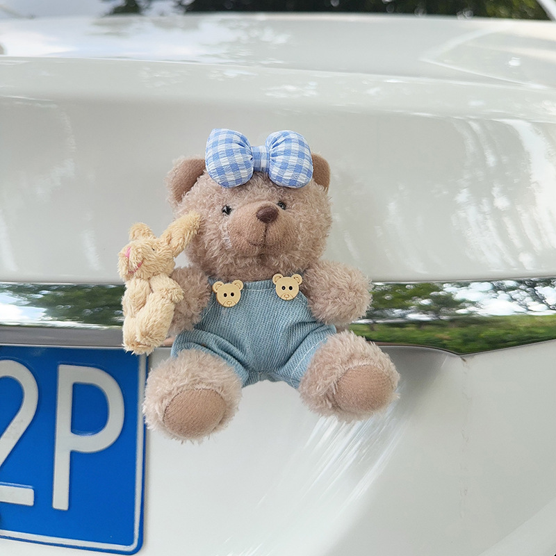Colgante de cola de automóvil lindo peluche oso muñeca muñeca baúl de automóvil decoración de decoración de motocicleta eléctrica