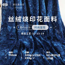 新款50D丝绒烧花烂花布 233G春秋弹力垂感韩国金丝绒旗袍礼服面料