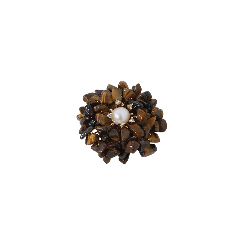 Broche de moda medieval nicho flores retro flores de perlas flores de pecho lujo ligero de alto nivel sensación de fragancia broche de viento mujer image 5