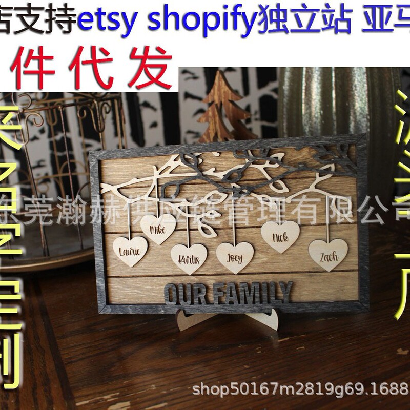 Amazon Independent Station etsy Explosions Personalized Custom Mother's Day Genealogy Wooden Frame Peach Heart Photo Frame Ornaments Amazon Independent Station etsy Explosions Personalized Custom Mother's Day Genealogy Wooden Frame Peach Heart Photo Frame Ornaments