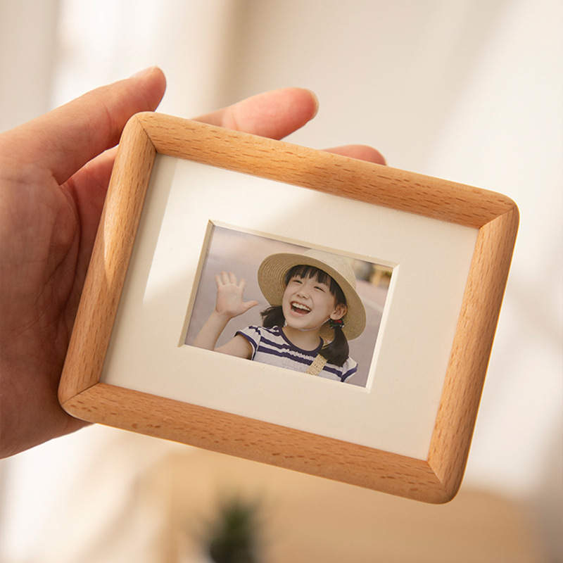 Print and frame Modern Minimalist Solid Wood Rounded Corner Picture Frame photo wall with 6-inch and 8-inch mini picture frames for wholesale