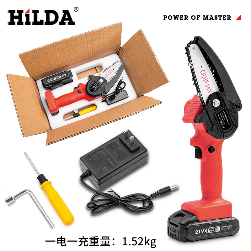 Sierra de cadena eléctrica HiLDA sierra manual Mini Sierra de poda de registro eléctrica de litio con certificación completa