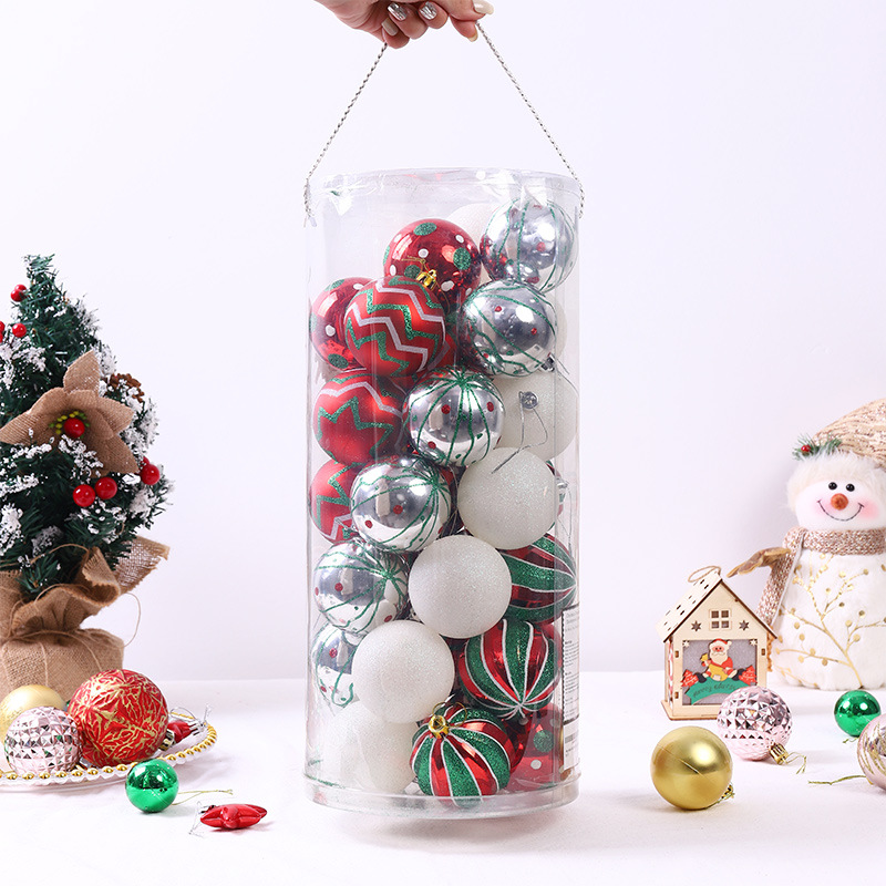 Bolas de Navidad transfronterizas personalizadas pintadas árbol de Navidad colgante de bola de luz Navidad set de bolas de galvanoplastia decorativas creativas