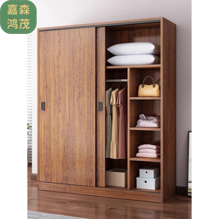 Wardrobe Household Bedroom Chinese-style sliding door Children's Wardrobe Rental Room Economical Simple Cabinet Multi-layer Large Wardrobe