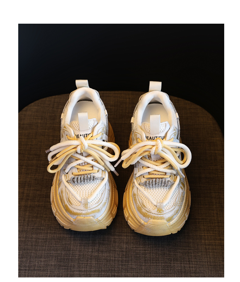 Giày sneaker nữ đế dày độn cao mặt lưới thoáng khí phong cách thể thao — Màu trắng chi tiết 19