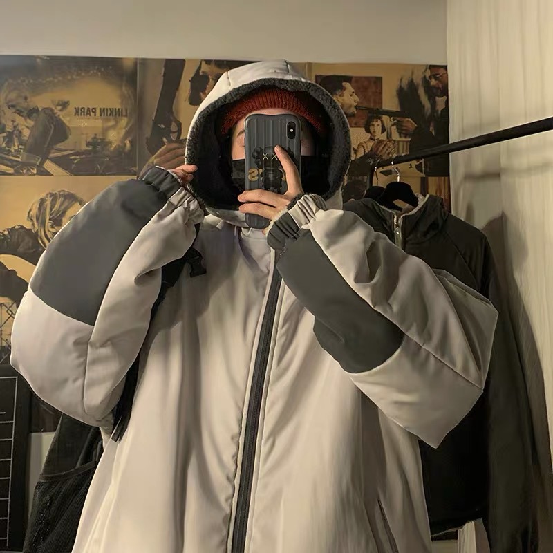 Ropa de lana de cordero de doble cara chaqueta acolchada de algodón de invierno abrigo grueso forrado de lana de los hombres chaqueta acolchada de algodón cálido de alto grado a prueba de viento abrigo de algodón acolchado ropa de invierno