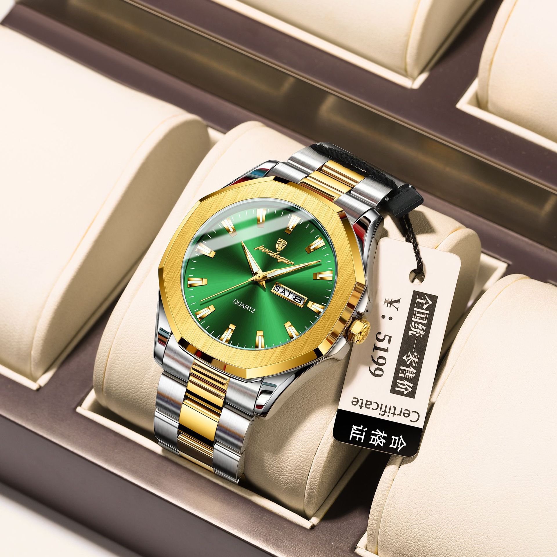 Marca suiza transfronteriza nuevo reloj de hombre de correa de acero relojes de cuarzo de comercio exterior en vivo un producto explosivo