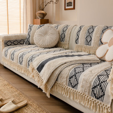 老粗布棉麻沙发垫子四季通用加厚亚麻坐垫防猫抓民宿沙发套罩盖布