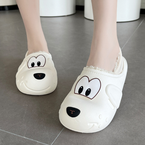 居家包头棉拖鞋女秋冬季加绒保暖亲子卡通狗防滑男女童室内棉鞋软