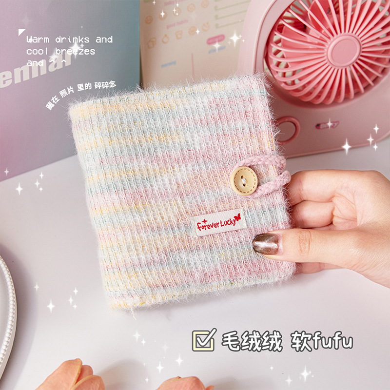 Coreano ins álbum de tarjetas de viento 3 pulgadas un palacio de gracia foto álbum de fotos de página pequeña tela fresca álbum de almacenamiento de tarjetas pequeñas