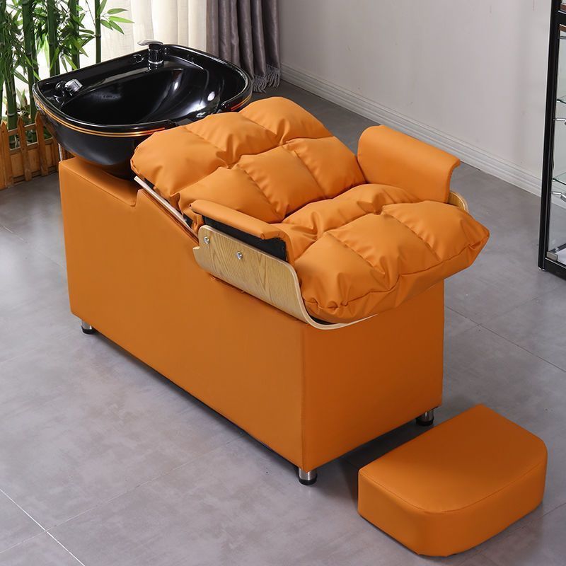 Cama de champú de celebridades de Internet, peluquería de alta gama, cama de champú semi-reclinada, peluquería, peluquería, cama de champú de lavado de cerámica especial