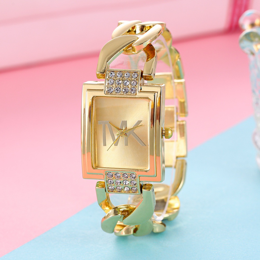 Foreign Trade Hot-Selling Fashion Women's Bracelet Watch Alloy Band Quartz Watch Casual Square Women's Watch Trend Bracelet Watch